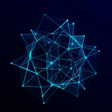 Futuristic digital shape from dots and lines. Network connection structure... Stock Illustration