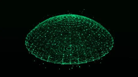 Futuristic digital shape from dots and lines. Network connection structure. B 스톡 일러스트