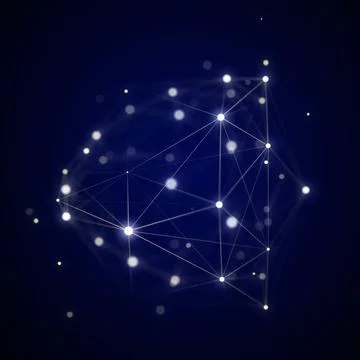 Futuristic digital shape from dots and lines. Network connection structure... 스톡 일러스트