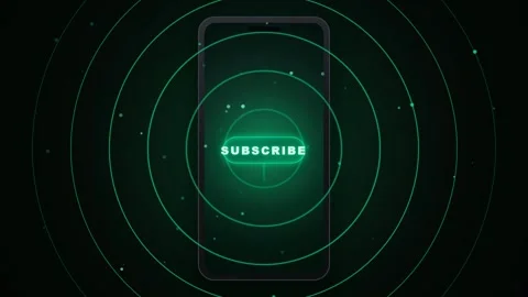 Futuristic Digital Smartphone Interface with Glowing Green Concentric Circles Stock Footage 344773928
