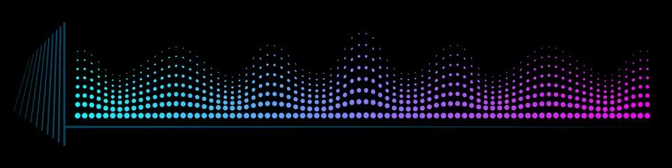 Futuristic digital sound wave equalizer and big data visualization element Illustrazione stock