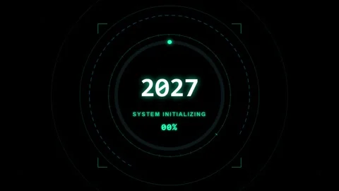 Futuristic digital system loading progress bar with countdown display in ne.. Vídeo Stock 344309399