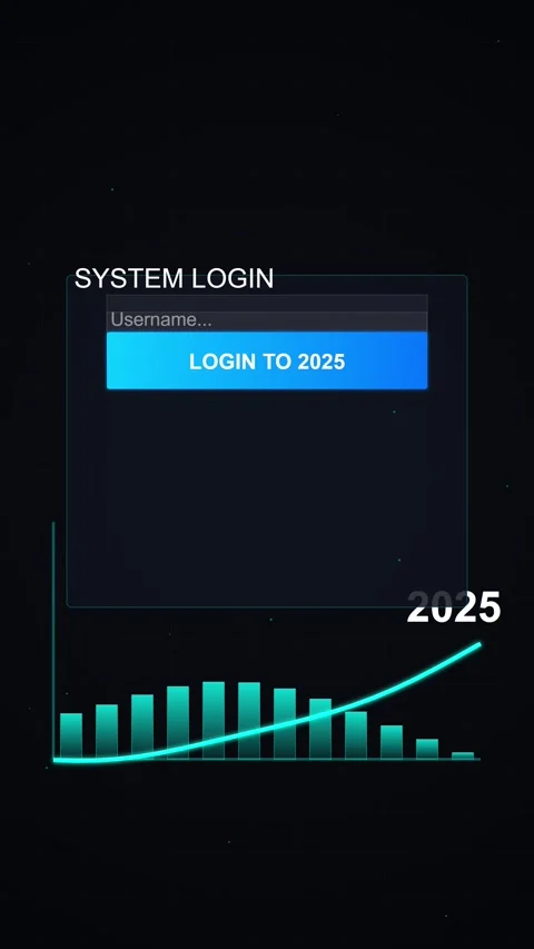 Futuristic digital system login interface for secure access and entering cr.. Stock Footage 344950539