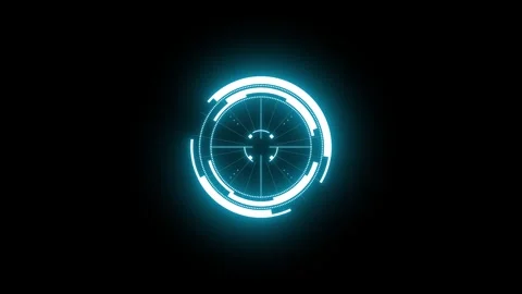 Futuristic Digital Target Interface with Neon Glow Video stock 334641921