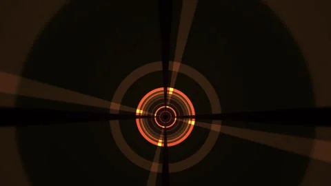 Futuristic Digital Target Reticle with Glowing Orange Rings and Rays. Stock Footage 333924768