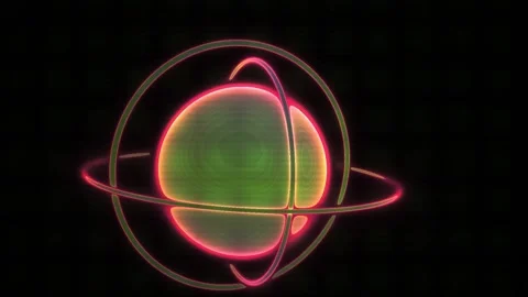 Futuristic Digital Targeting System with Rotating Neon Crosshair Stock Footage 343698903