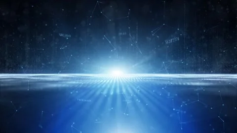 Futuristic digital tech ai network road animation Stock Footage 337428470