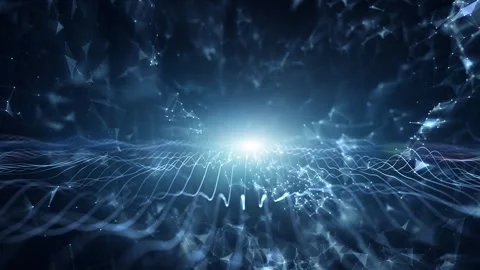 Futuristic digital technology abstrac shapes looping animation Video stock 341149761