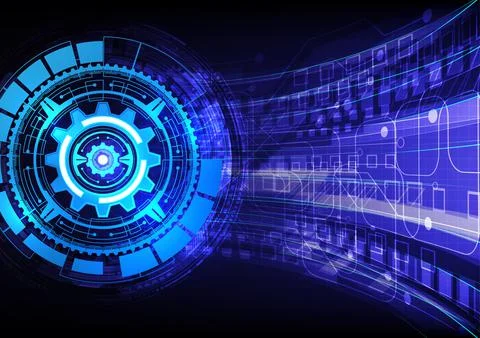 Futuristic digital technology and engineering concept background. Vector desi Stock Illustration