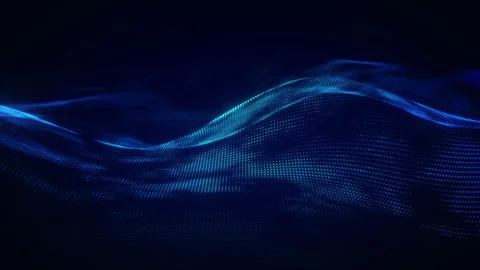 Futuristic Digital Technology Background Blue Wave Dots Animation Loop Stock Footage 288214139