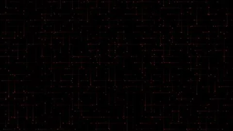 Futuristic digital technology background with interconnected red dots and l.. Stock Illustration