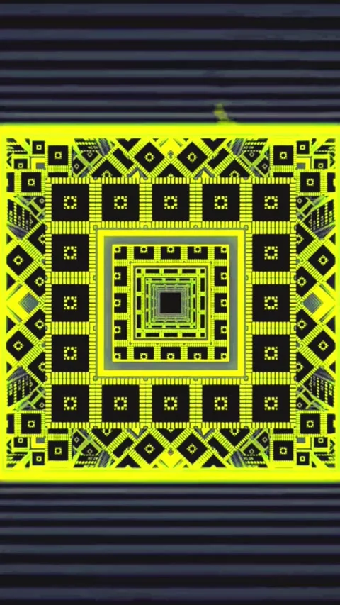 Futuristic digital technology background with neon geometric patterns for modern Stock Footage 347484493