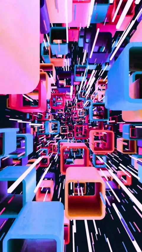 Futuristic digital technology background with vibrant neon lights for innovation Video stock 347484688