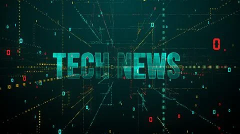 Futuristic Digital Technology Bluish Green Tech News On Binary Numeral Lines  イラスト素材