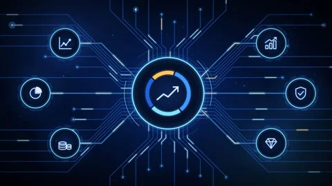 Futuristic Digital Technology Circuitry Network Concept Background Stock Footage 348246241
