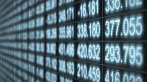 Futuristic Digital Technology Data Ticker Screen Display Stock-Illustration