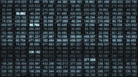 Futuristic Digital Technology Data Ticker Screen Display Illustrazione stock