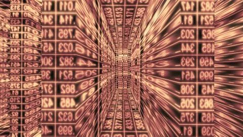 Futuristic Digital Technology Data Ticker Abstraction Stock Illustration