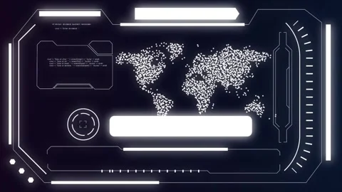 Futuristic Digital technology   HUD in Display animation for screen  4k. Stock Footage 258546145