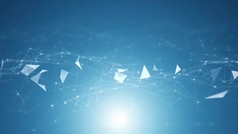 Futuristic digital technology lines dots on shine blue loop background Stock Footage 346392371