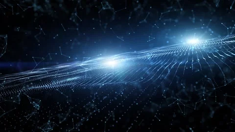 Futuristic digital technology network lines with glow light animation Stock Footage 337238418