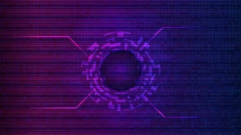 Futuristic digital technology template with copy spaces. Digital circle. Illustrazione stock