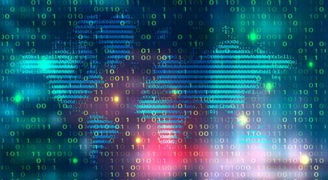 Futuristic Digital Technology Vector Background. Cyber Attack, Ransomware, Ma Stock Illustration