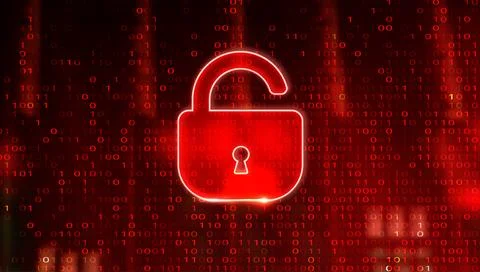 Futuristic Digital Technology Vector Background. Cyber Attack, Ransomware, .. Stock Illustration