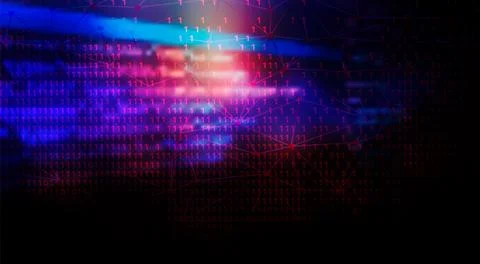 Futuristic Digital Technology Vector Background. Cyber Attack, Ransomware, .. Stock Illustration