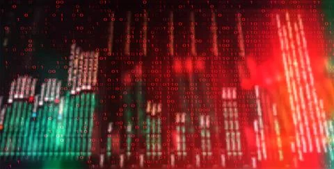 Futuristic Digital Technology Vector Background. Cyber Attack, Ransomware, Ma Stock Illustration