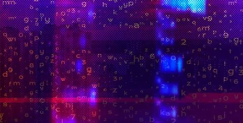 Futuristic Digital Technology Vector Background. Cyber Attack, Ransomware, Ma Illustrazione stock