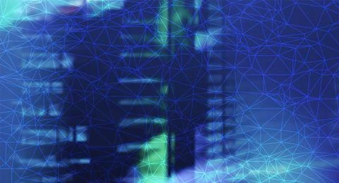 Futuristic Digital Technology Vector Background. Cyber Attack, Ransomware, Ma Illustrazione stock