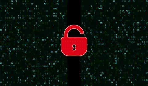 Futuristic Digital Technology Vector Background. Cyber Attack, Ransomware, Ma Stock Illustration