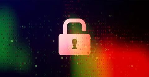 Futuristic Digital Technology Vector Background. Cyber Attack, Ransomware, .. Stock Illustration