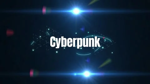 Futuristic digital title reveal featuring glowing geometric patterns and Stock-Footage 343805372