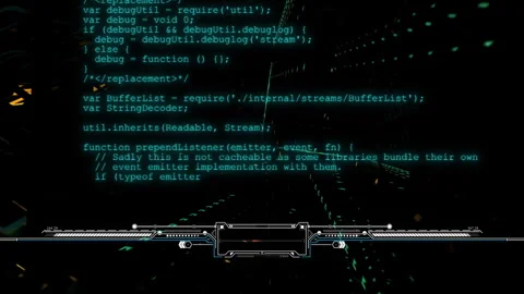 Futuristic digital tunnel of computer code Stock Footage 327870618