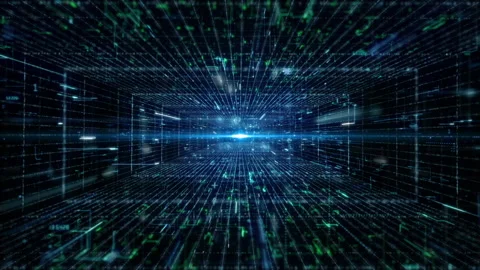 Futuristic Digital Tunnel Stock Footage 169639029