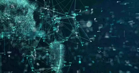 Futuristic digital visualization representing mathematical calculations Stock Footage 318398134