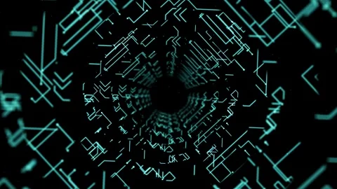 Futuristic Digital Vortex in a Neon Cyber Network World Stock Footage 339052428