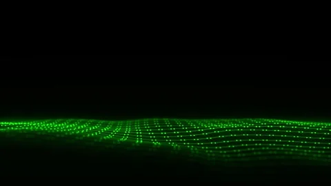 Futuristic digital wave. Abstract glitch wave with dots and line. Stock Footage 248355494