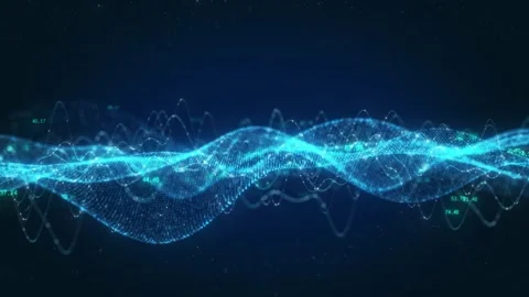Futuristic Digital Wave Abstract Technology Concept with Data Flow and Codi.. Stock Footage 247456512