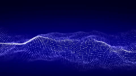Futuristic digital wave. Dark cyberspace. Abstract wave with dots and line. Stock Footage 162405112