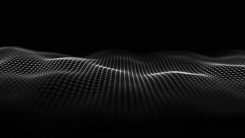 Futuristic digital wave. Dark cyberspace. Abstract wave with dots and line. Stock Footage 162406561