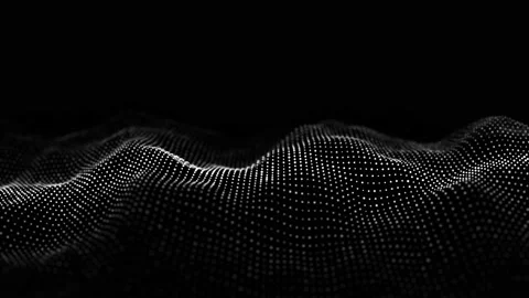 Futuristic digital wave. Dark cyberspace. White moving particles. Stock Footage 162406700