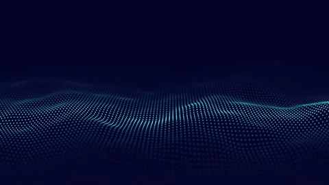 Futuristic digital wave. Dark cyberspace. Abstract wave with dots. Stock Footage 162406766
