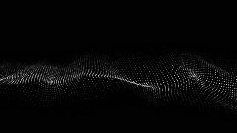 Futuristic digital wave. Dark cyberspace. Abstract wave with dots and line. Видео 168417086