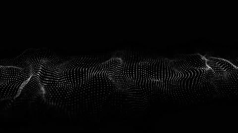 Futuristic digital wave. Dark cyberspace. Abstract wave with dots and line. Stock Footage 168417251