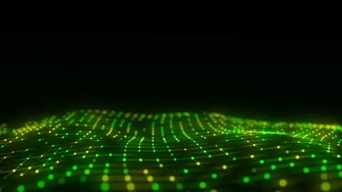 Futuristic digital wave. Dark cyberspace. Abstract wave with dots. 動画素材 229125513