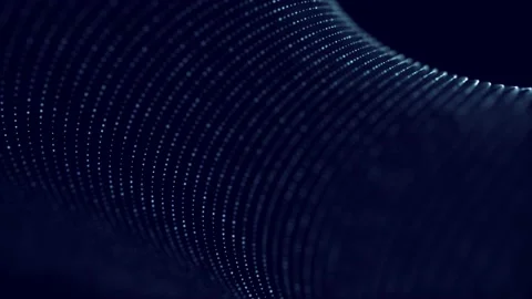 Futuristic digital wave with dots. Big data visualisation with particle flow. 動画素材 162406015
