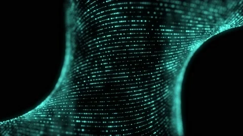 Futuristic digital wave with dots. Dark cyberspace. Abstract music background. Stock Footage 229118549
